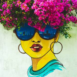 Women art print wallpaper