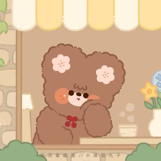 Kawaii bear laptop wallpaper