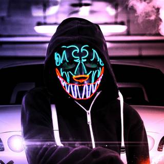 Glowing mask wallpaper