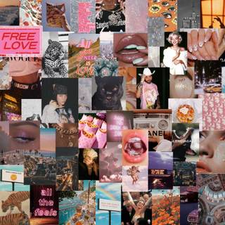 Rainbow aesthetic collage wallpaper