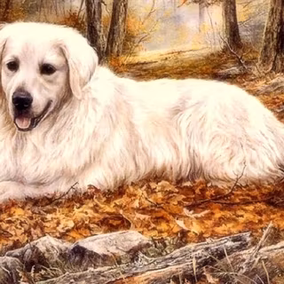 Autumn Great Pyrenees wallpaper