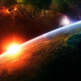 Earth and Sun wallpaper