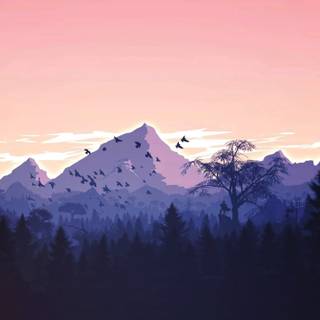 Cute aesthetic mountains wallpaper