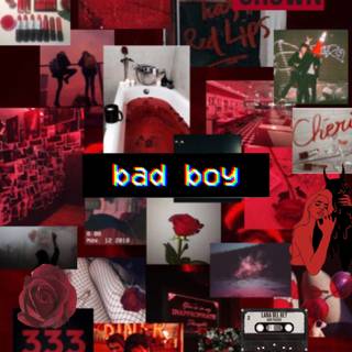 Dark red aesthetic collage wallpaper