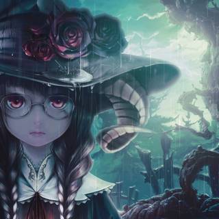 Anime witch girl wallpaper