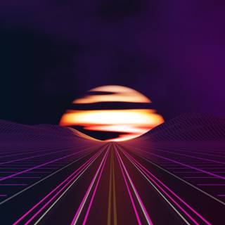 4k retro highway wallpaper