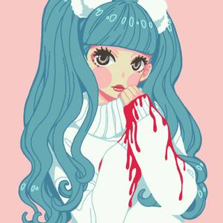 Aesthetic girl anime wallpaper