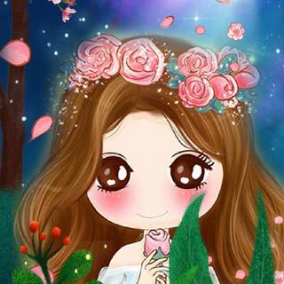 Girl anime with bling wallpaper