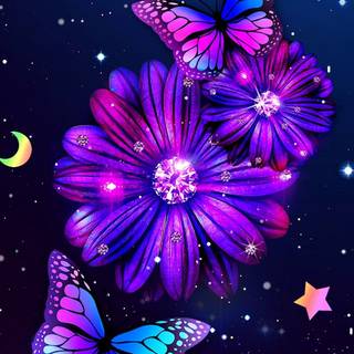 iPhone purple butterfly wallpaper