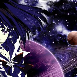 Aesthetic girl moon wallpaper