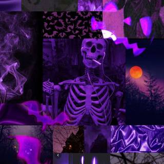 Blue and purple Halloween wallpaper