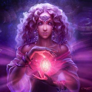 Light in girls art wallpaper