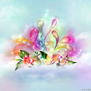 Colorful flowers abstract wallpaper