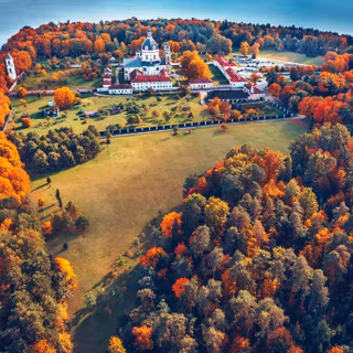 Aerial view autumn wallpaper