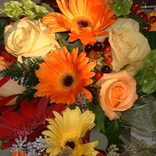 Autumn with flowers wallpaper