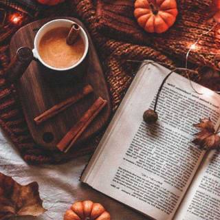 Cozy autumn cartoon wallpaper