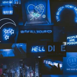 Retro blue wallpaper