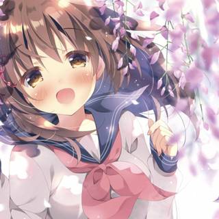 Kawaii school girl wallpaper