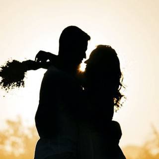 Wedding in sunset wallpaper