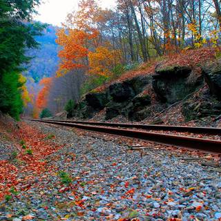 Autumn railroad wallpaper