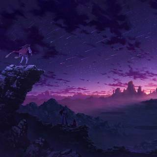 Anime purple landscape wallpaper