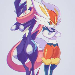 Greninja and Cinderace wallpaper