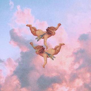 Angels in the sky wallpaper