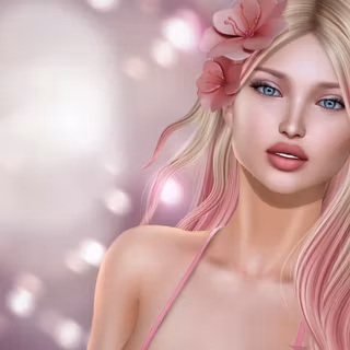 Blonde pink hair woman wallpaper