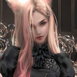 Blonde pink hair woman wallpaper