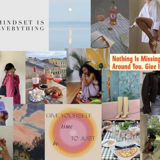 Autumn mood board desktop wallpaper