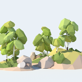 Low poly tree wallpaper