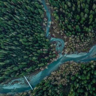 Aerial view river wallpaper
