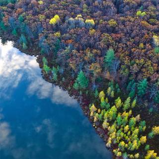 Aerial view river wallpaper
