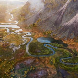 Aerial view river wallpaper
