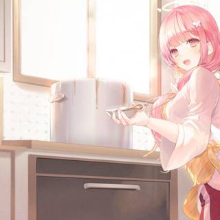 Cooking anime girl wallpaper