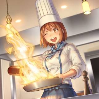 Cooking anime girl wallpaper