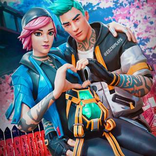 Video game couple wallpaper