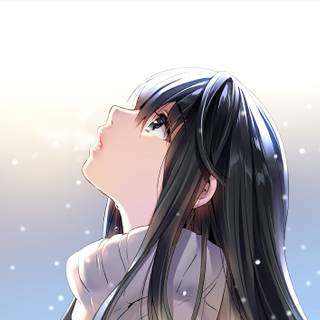 Kawaii anime girl black hair wallpaper