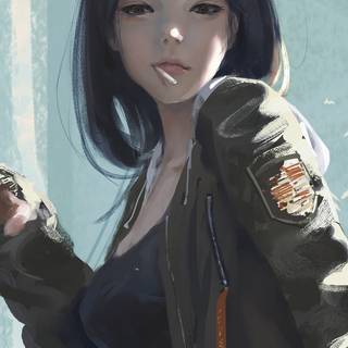 Anime girl digital art wallpaper