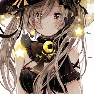 Halloween anime PFP girl wallpaper