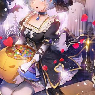 Halloween anime PFP girl wallpaper