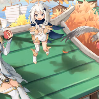 Lumine and Paimon wallpaper