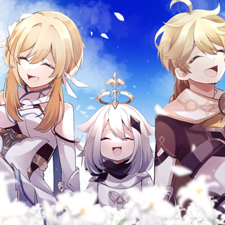 Lumine and Paimon wallpaper