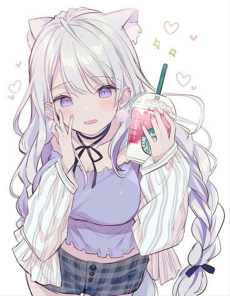 cute anime girl drinking starbucks coffe - Wallpaper Cave