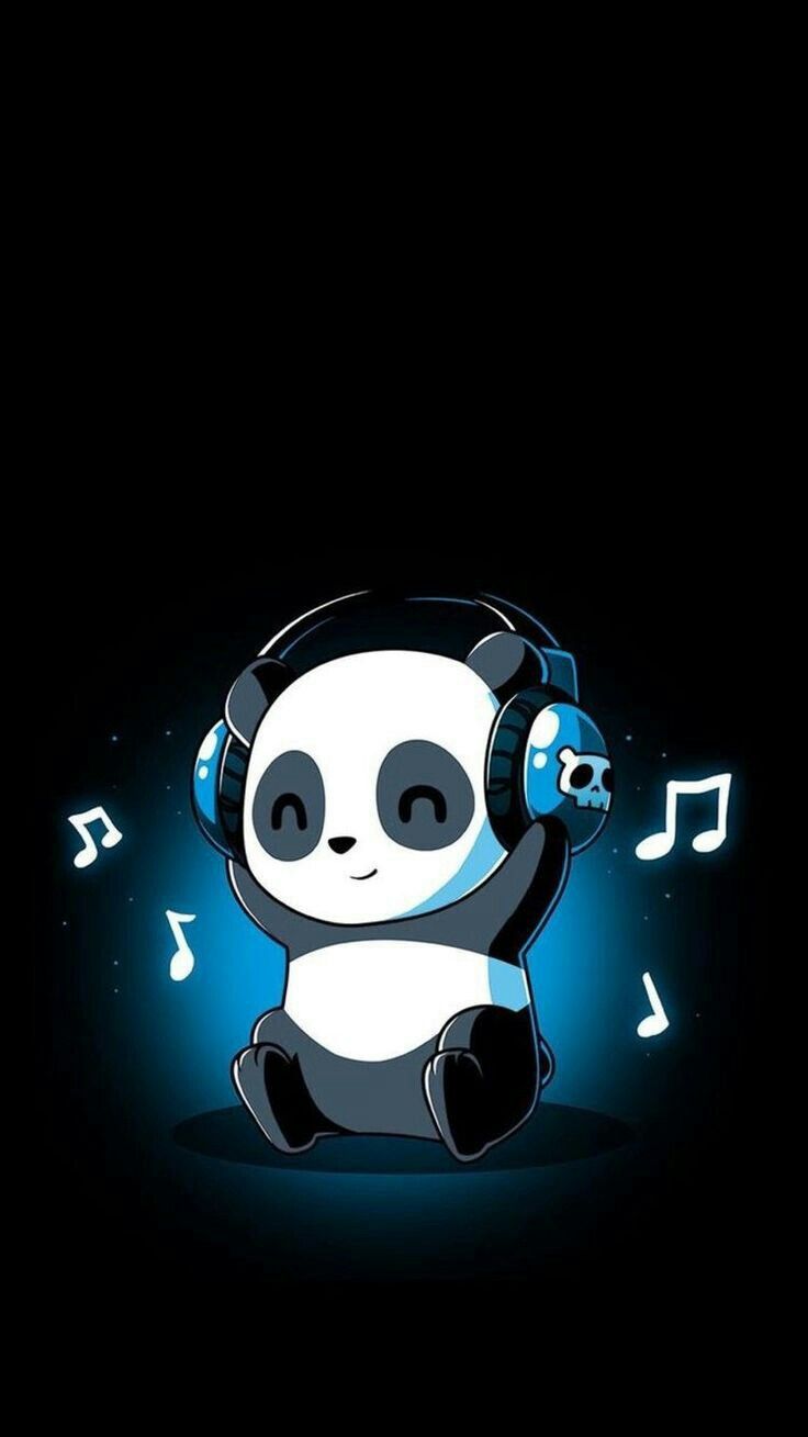 Cute panda is listening to music :-) - Wallpaper Cave