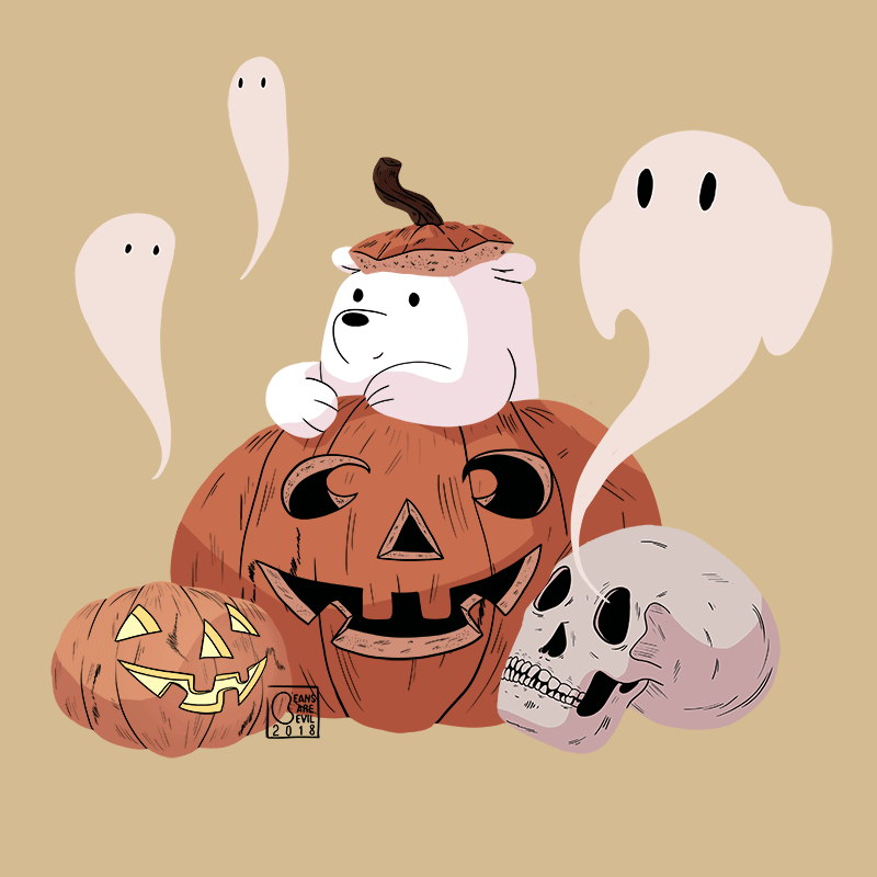 Sorta Spooky  Gif by Meghan Wallace  Spooky stickers Spooky Animation