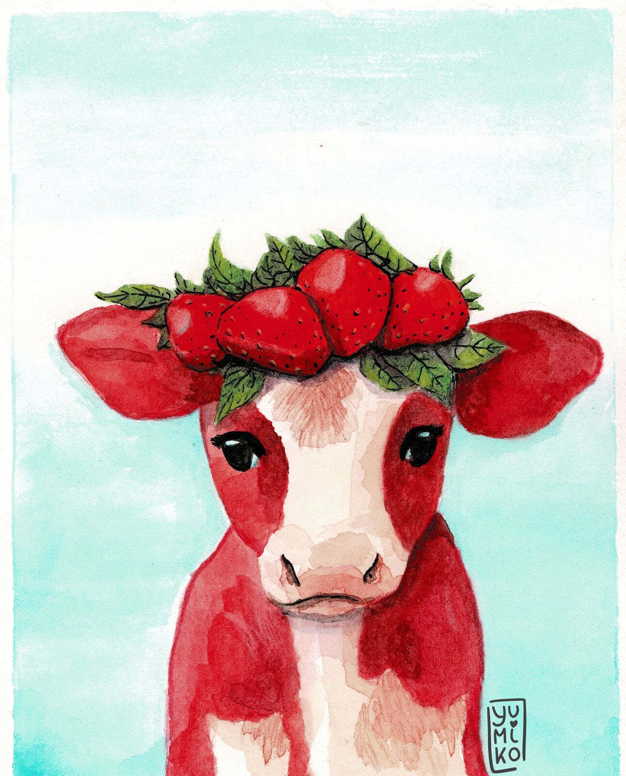 Strawberry Cow Wallpaper  Download to your mobile from PHONEKY