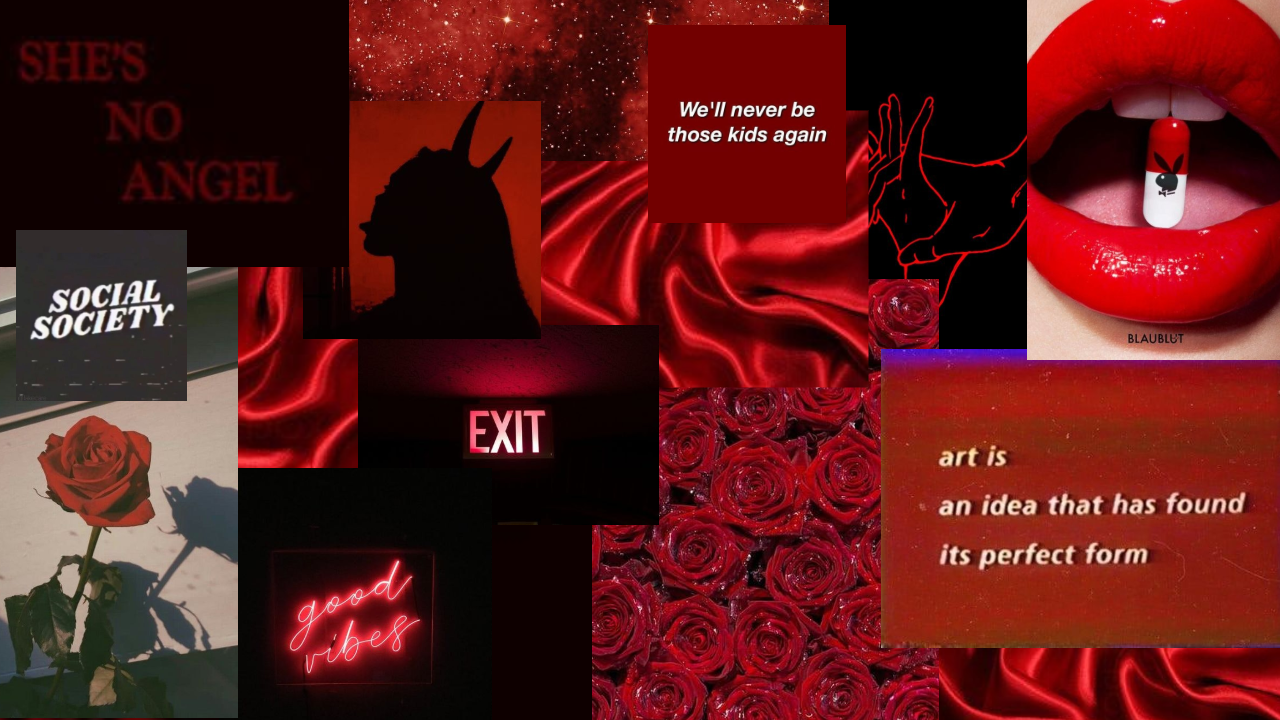 Dark Red Aesthetic Collage Wallpaper Wallpaper Cave