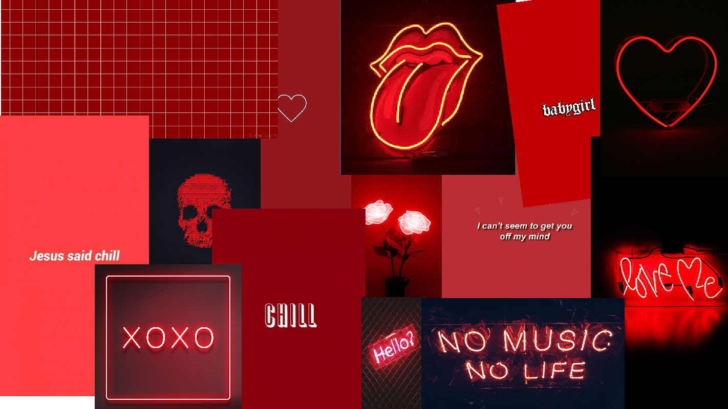 Dark Red Aesthetic Collage Wallpaper Wallpaper Cave