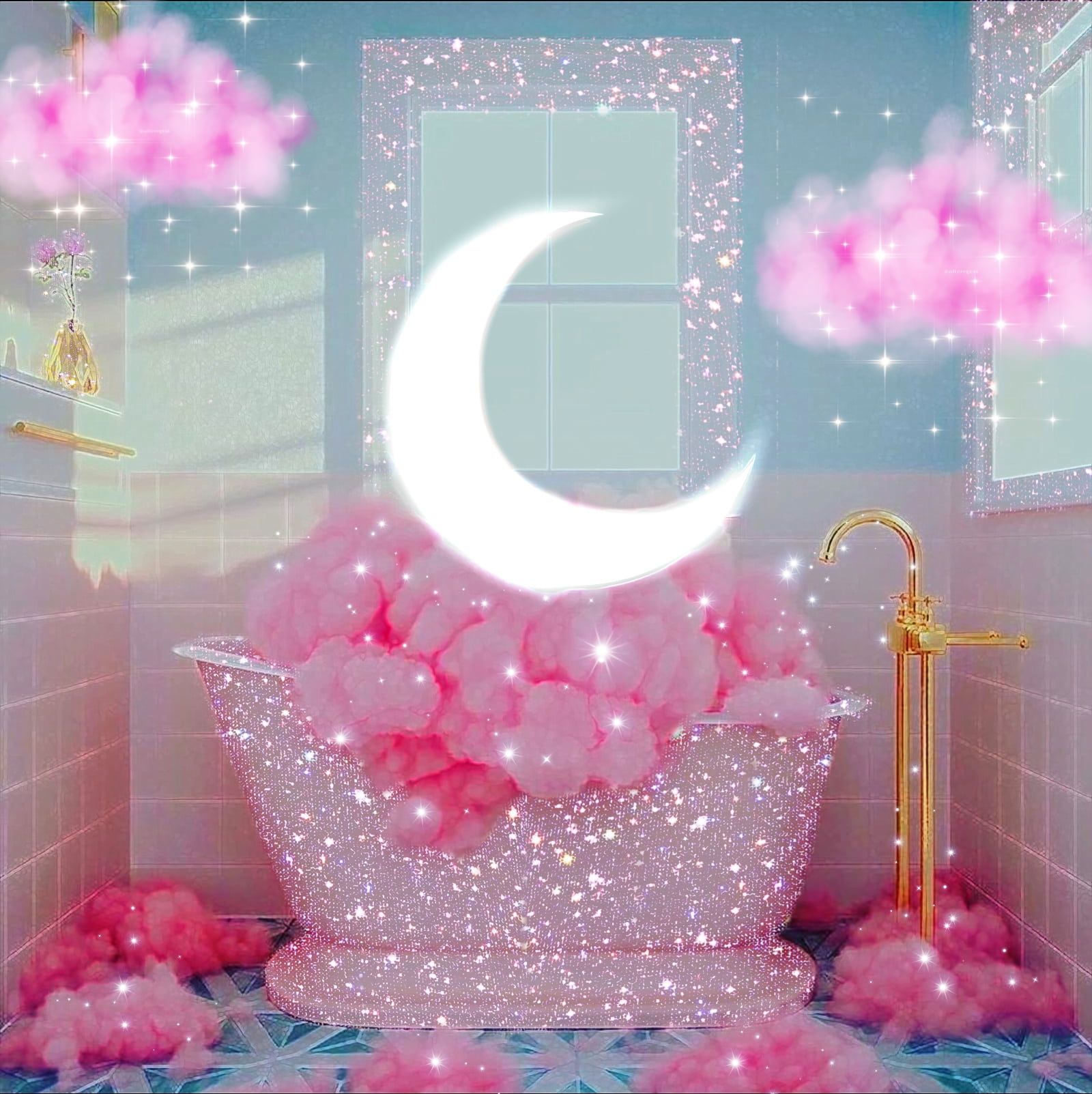 Pink Glitter Bathroom Aesthetic - Wallpaper Cave
